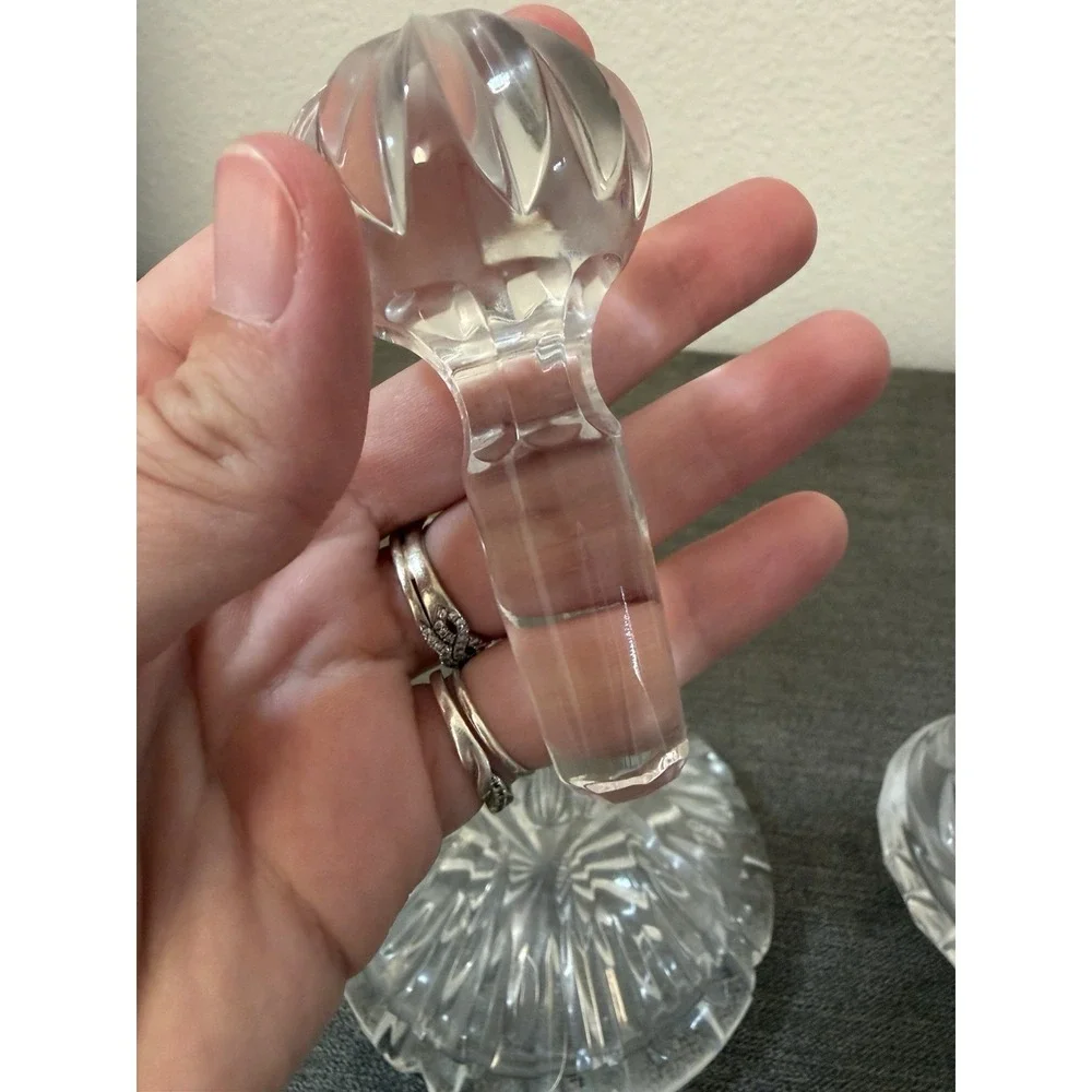 2 Vintage MCM Hand Cut 24% PbO Lead Crystal Decanter Polonia Made In Poland